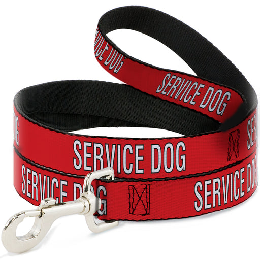 Dog Leash - SERVICE DOG Red/Black/White Dog Leashes Buckle-Down   