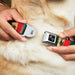 Dog Bone Black/Silver Seatbelt Buckle Collar - Mexico Flag Continuous Vintage Seatbelt Buckle Collars Buckle-Down   