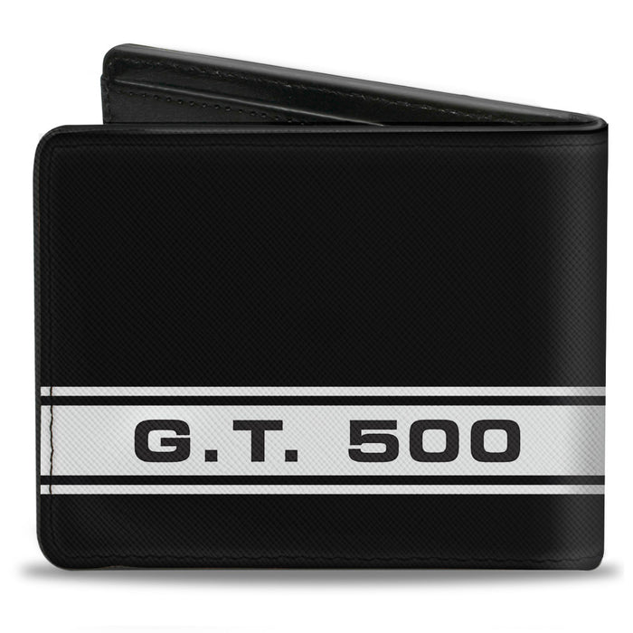 Bi-Fold Wallet - SHELBY GT 500 Cobra Box Stripe Black White Gray Bi-Fold Wallets Carroll Shelby   