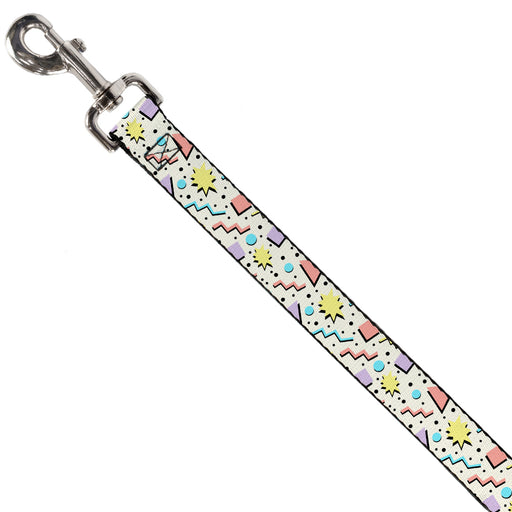 Dog Leash - 90s Nineties Grid Pattern Gray/Multi Pastel Dog Leashes Buckle-Down   