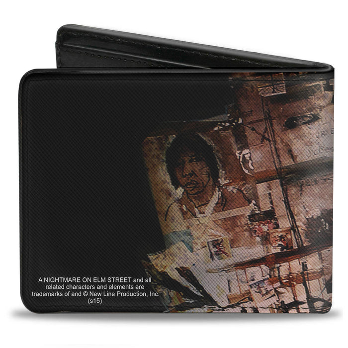 Bi-Fold Wallet - ELM ST Scratch & Scribbles Freddy Shadow Bi-Fold Wallets Warner Bros. Horror Movies   