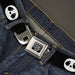 BD Wings Logo CLOSE-UP Full Color Black Silver Seatbelt Belt - Panda Face Black/White Webbing Seatbelt Belts Buckle-Down   