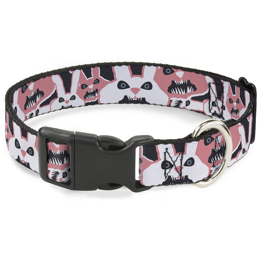 Plastic Clip Collar - Angry Bunnies Gray/Pinks Plastic Clip Collars Buckle-Down   