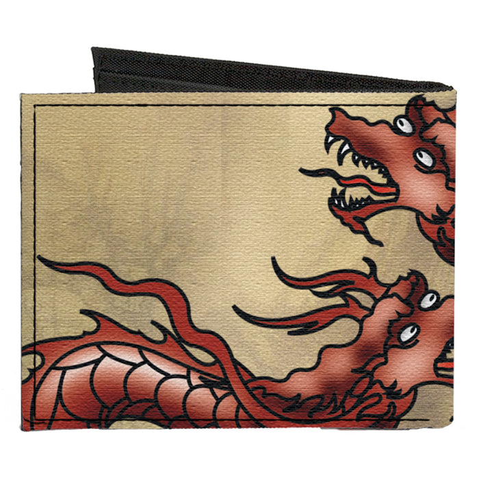 Canvas Bi-Fold Wallet - Dragons Tan Canvas Bi-Fold Wallets Buckle-Down   