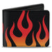 Bi-Fold Wallet - Flames Black Orange Red Bi-Fold Wallets Buckle-Down   