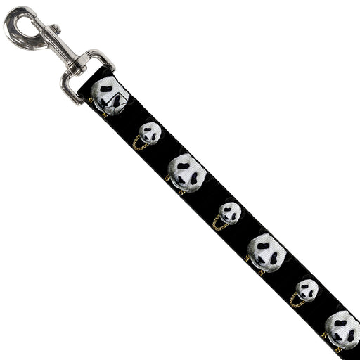 Dog Leash - Panda w/Gold Chain Black Dog Leashes Buckle-Down   