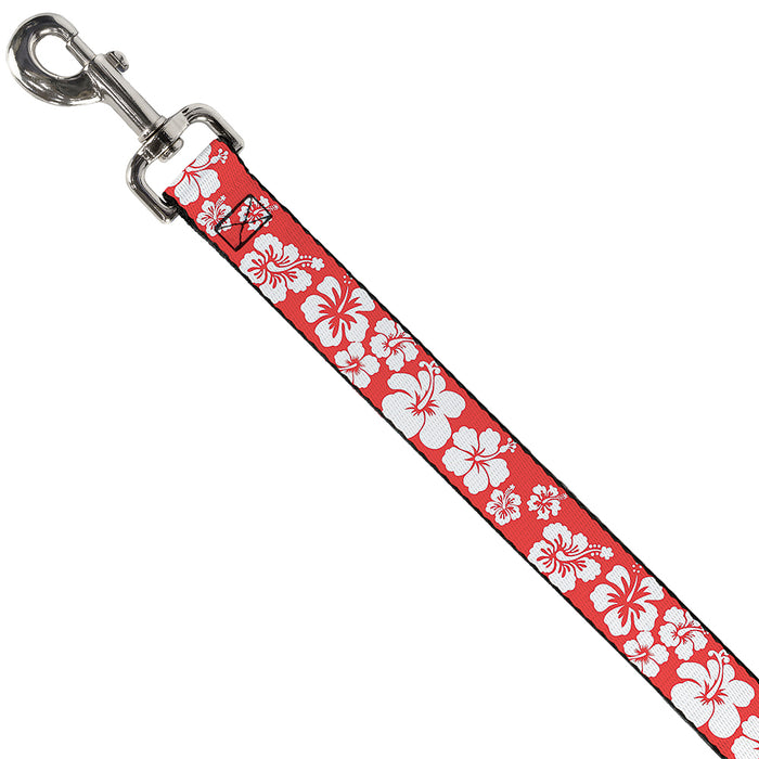 Dog Leash - Hibiscus Light Red/White Dog Leashes Buckle-Down   