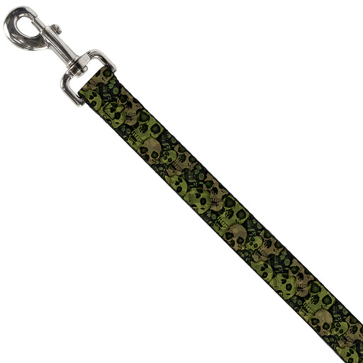 Dog Leash - Camo Olive/Black Skull Yard2 Dog Leashes Buckle-Down   