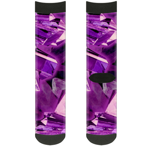 Sock Pair - Polyester - Crystals Purples - CREW Socks Buckle-Down   