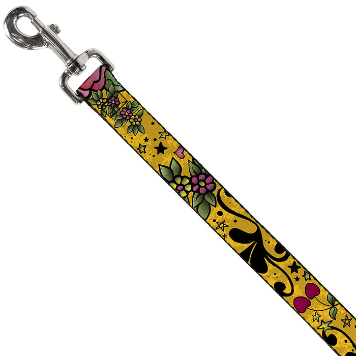 Dog Leash - Mom & Dad CLOSE-UP Yellow Dog Leashes Buckle-Down   