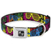 Dog Bone Seatbelt Buckle Collar - Eighties Shades Tapes Black/Neon Seatbelt Buckle Collars Buckle-Down   