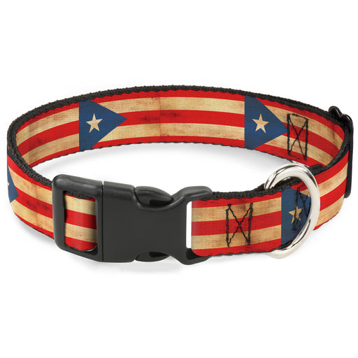 Plastic Clip Collar - Puerto Rico Flag Continuous Vintage Plastic Clip Collars Buckle-Down   