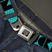 BD Wings Logo CLOSE-UP Full Color Black Silver Seatbelt Belt - BUCKLE-DOWN Shapes Dot Turquoise/White/Black Webbing Seatbelt Belts Buckle-Down   