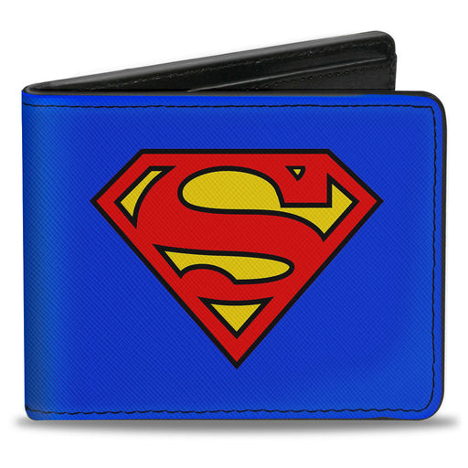 Bi-Fold Wallet - Superman Shield Blue Red Yellow Bi-Fold Wallets DC Comics   