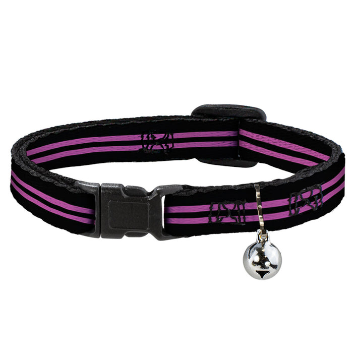 Cat Collar Breakaway - Stripe Black Pink Breakaway Cat Collars Buckle-Down   