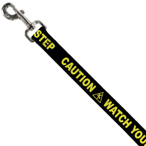 Dog Leash - CAUTION WATCH YOUR DUBSTEP Black/Yellow Dog Leashes Buckle-Down   