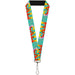 Lanyard - 1.0" - CALI Tropical Aqua Multi Color Lanyards Buckle-Down   