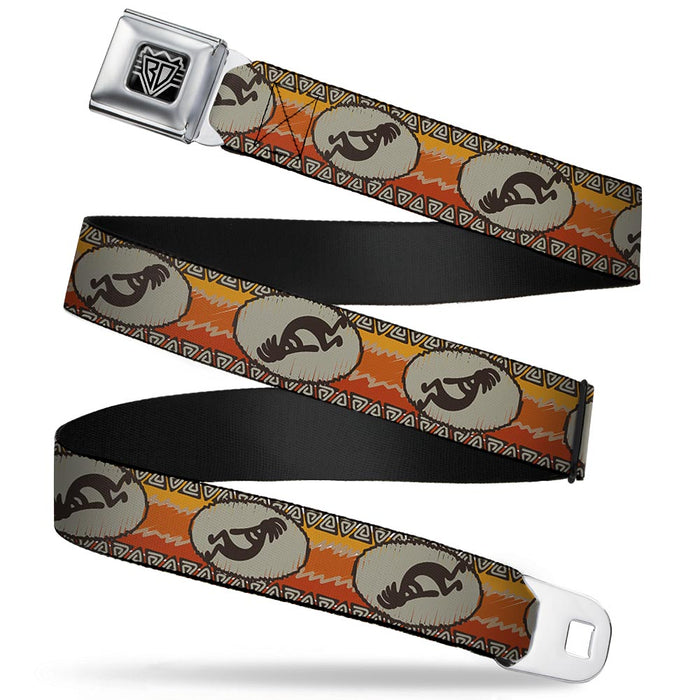 BD Wings Logo CLOSE-UP Full Color Black Silver Seatbelt Belt - Kokopelli Icon/Western Tan/Brown/Reds Webbing Seatbelt Belts Buckle-Down   