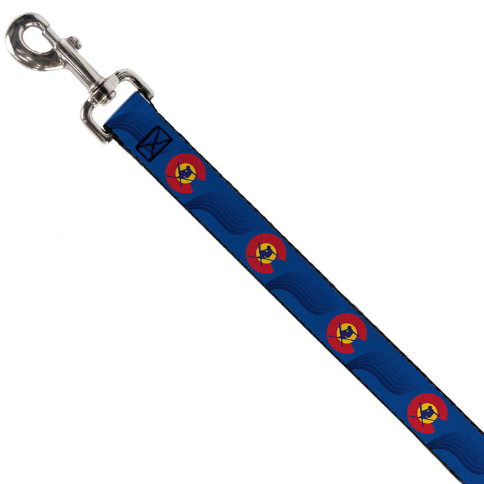 Dog Leash - Colorado Skier3 Blues/Red/Yellow Dog Leashes Buckle-Down   