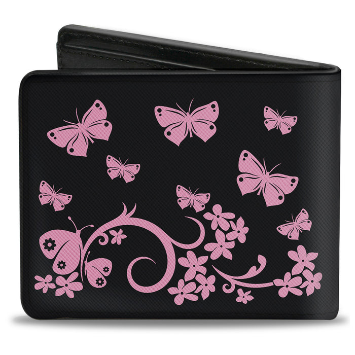 Bi-Fold Wallet - Butterfly Garden Black Pink Bi-Fold Wallets Buckle-Down   