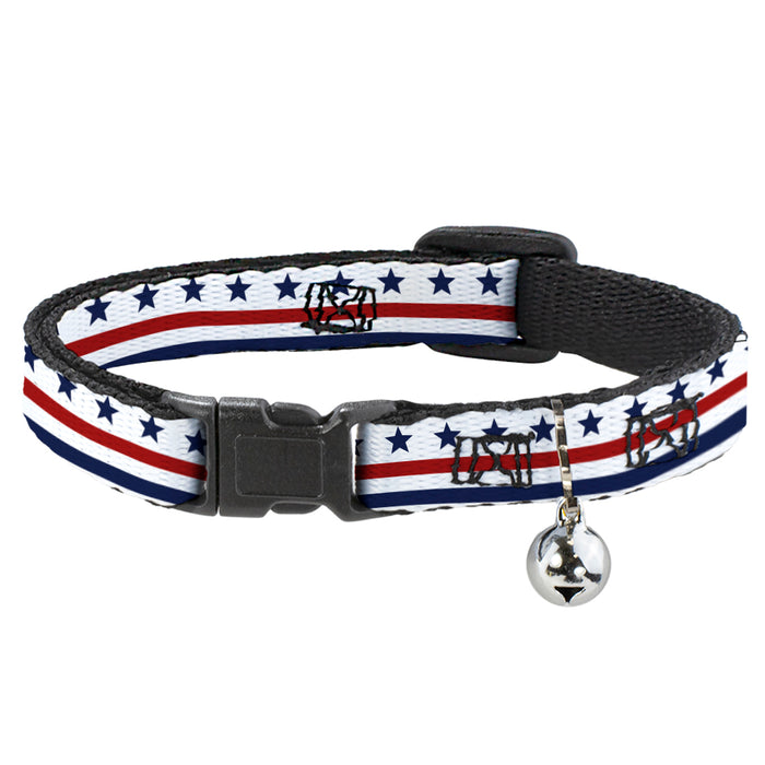 Cat Collar Breakaway - Americana Stars & Stripes7 White Blue Red Breakaway Cat Collars Buckle-Down   