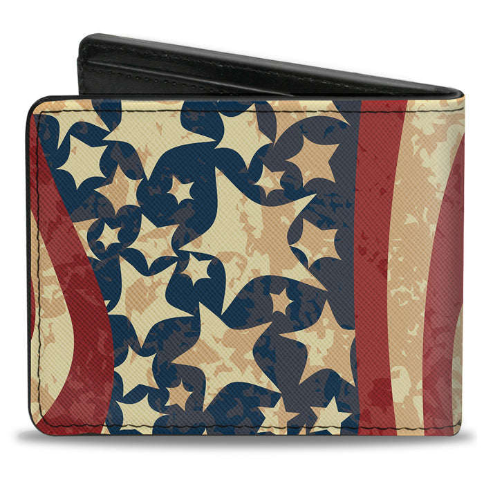 Bi-Fold Wallet - Americana Diagonal Vintage Stars & Stripes2 Bi-Fold Wallets Buckle-Down   