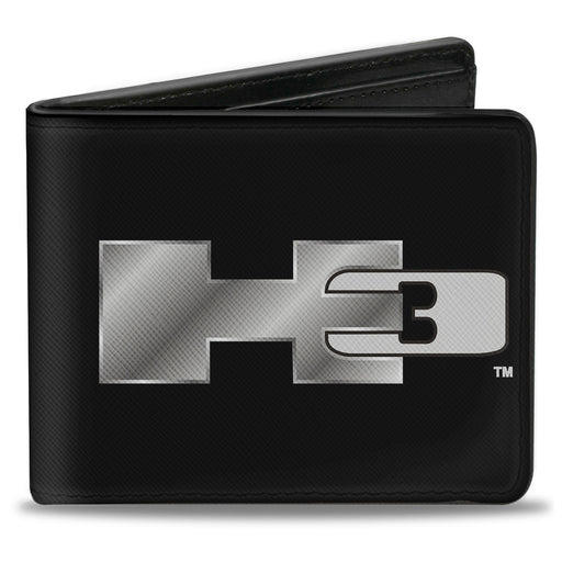 Bi-Fold Wallet - H3 Black Silver Logo CENTERED Bi-Fold Wallets GM General Motors   