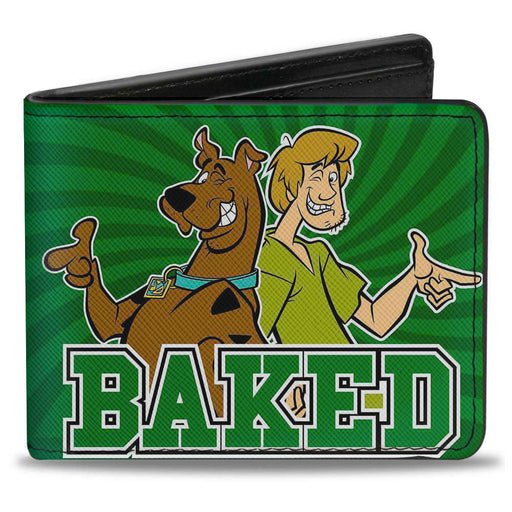 Bi-Fold Wallet - Scooby & Shaggy BAKED Rays Swirl Greens Bi-Fold Wallets Scooby Doo   