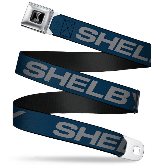 SHELBY Tiffany Box Full Color Black Silver-Fade Seatbelt Belt - SHELBY Bold Blue/Gray Webbing Seatbelt Belts Carroll Shelby   