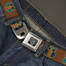 BD Wings Logo CLOSE-UP Full Color Black Silver Seatbelt Belt - Owls Brown/Pastel Webbing Seatbelt Belts Buckle-Down   