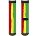 Sock Pair - Polyester - Rasta Stripes Painted Green Yellow Red - CREW Socks Buckle-Down   