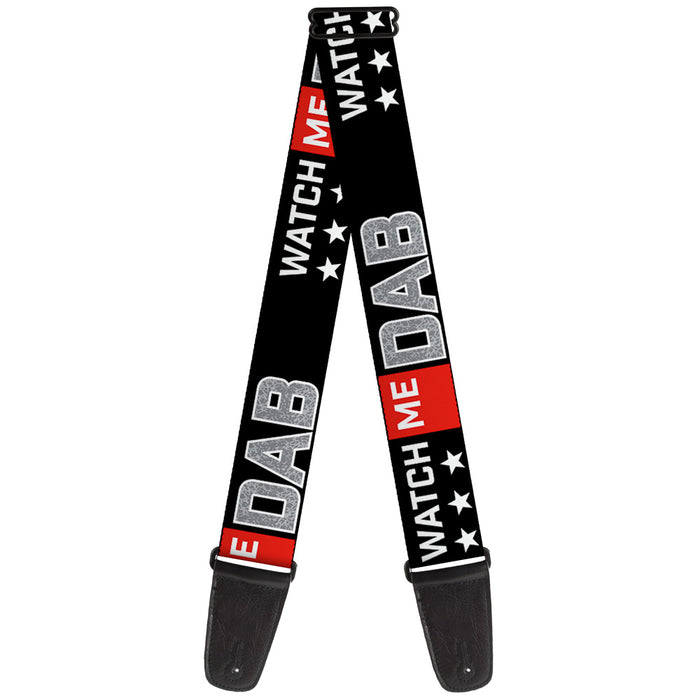Guitar Strap - WATCH ME DAB Stars Black Red White Crackle Gray Guitar Straps Buckle-Down   