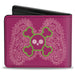 Bi-Fold Wallet - Cute Skulls w Paisley Purple Pink Green Bi-Fold Wallets Buckle-Down   