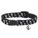 Cat Collar Breakaway - 3-D Skulls Repeat Black Grays White Breakaway Cat Collars Buckle-Down   