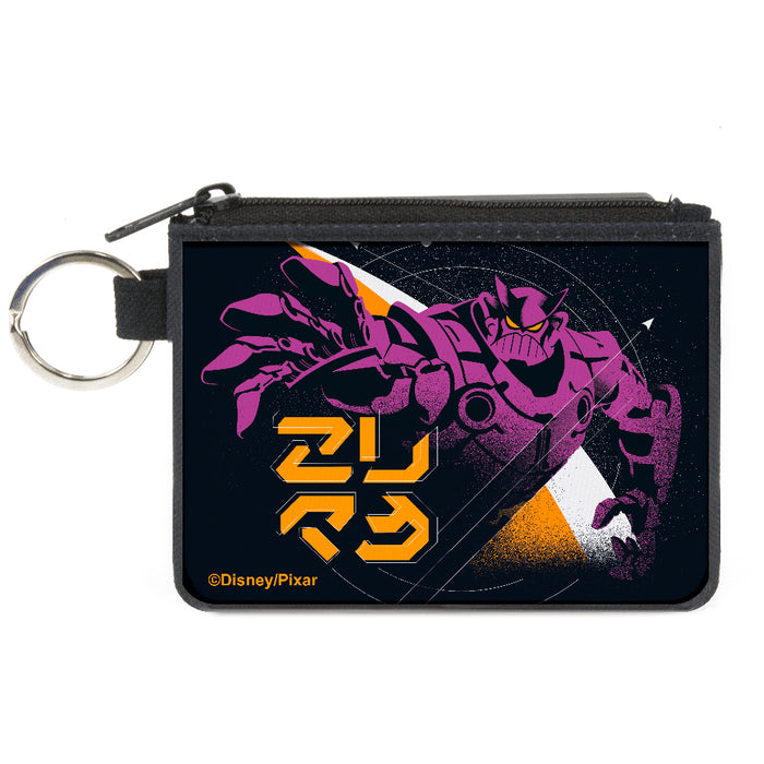 Canvas Zipper Wallet - MINI X-SMALL - Lightyear ZURG Reaching Pose Black Purple Orange Canvas Zipper Wallets Disney   