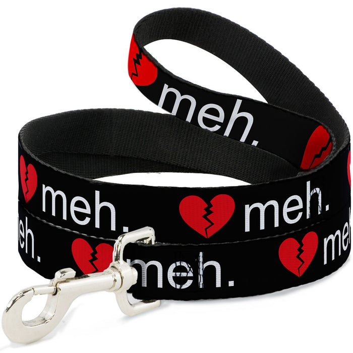Dog Leash - Broken Heart MEH Black/Red/White Dog Leashes Buckle-Down   