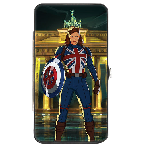 MARVEL STUDIOS WHAT IF Hinged Wallet - Marvel Studios What If ? Captain Carter Shield Pose + Shield Logo Hinged Wallets Marvel Comics   