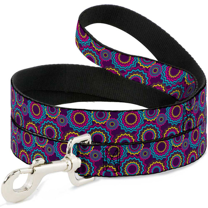 Dog Leash - Jagged Rings Purples/Blues/Yellow Dog Leashes Buckle-Down   
