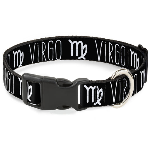 Plastic Clip Collar - Zodiac VIRGO/Symbol Black/White Plastic Clip Collars Buckle-Down   