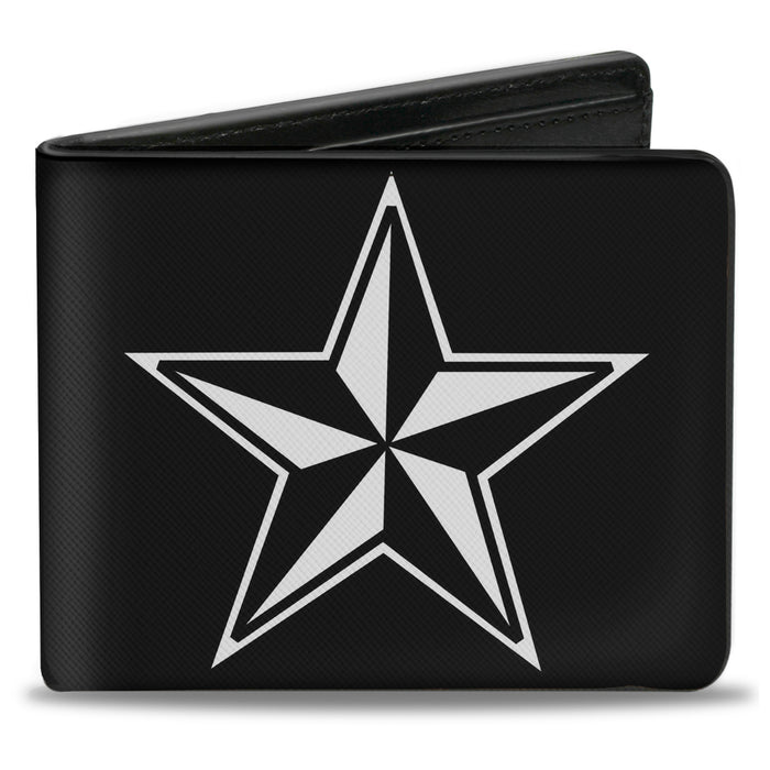 Bi-Fold Wallet - Nautical Star Black White Bi-Fold Wallets Buckle-Down   