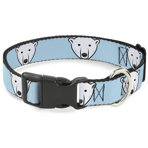 Plastic Clip Collar - Polar Bear Repeat Baby Blue Plastic Clip Collars Buckle-Down   