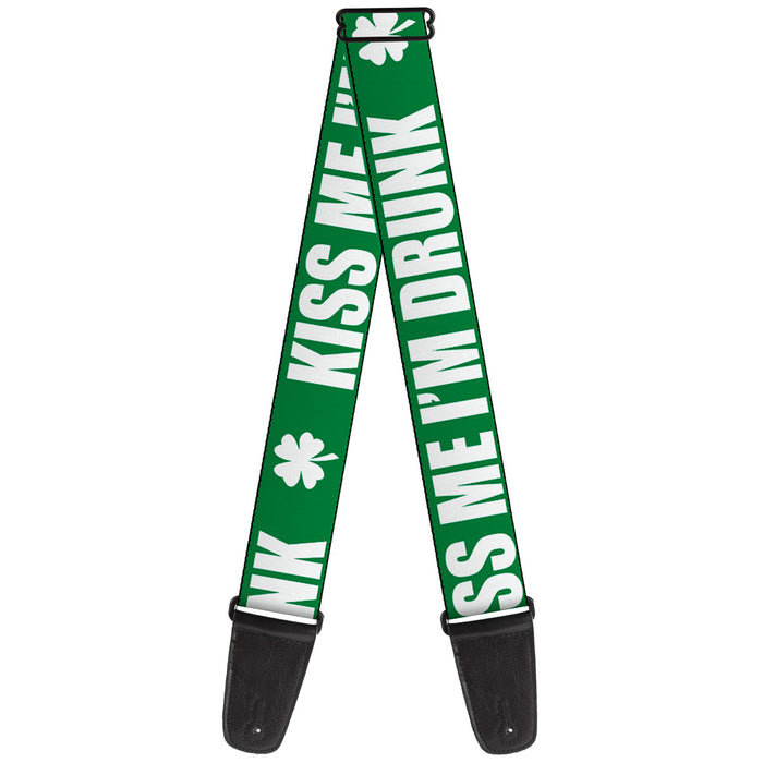 Guitar Strap - St Pat's KISS ME I'M DRUNK Shamrock Green White Guitar Straps Buckle-Down   