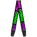 Guitar Strap - SWAGG Black Hot Pink Turquoise Purple Neon Green Guitar Straps Buckle-Down   