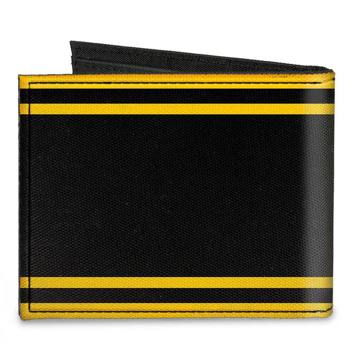 Canvas Bi-Fold Wallet - SUPER BEE Logo Stripes Black Yellow Canvas Bi-Fold Wallets Dodge   
