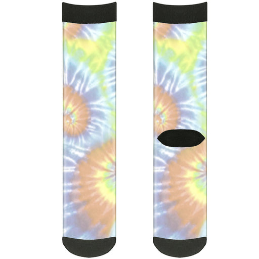 Sock Pair - Polyester - Tie Dye Swirl Pastel Multi Color - CREW Socks Buckle-Down   