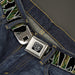 BD Wings Logo CLOSE-UP Full Color Black Silver Seatbelt Belt - CALIFORNIA/Bear Silhouette Black/Camo Olive Webbing Seatbelt Belts Buckle-Down   