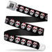 BD Wings Logo CLOSE-UP Full Color Black Silver Seatbelt Belt - Sugar Skulls Black/White/Red Webbing Seatbelt Belts Buckle-Down   