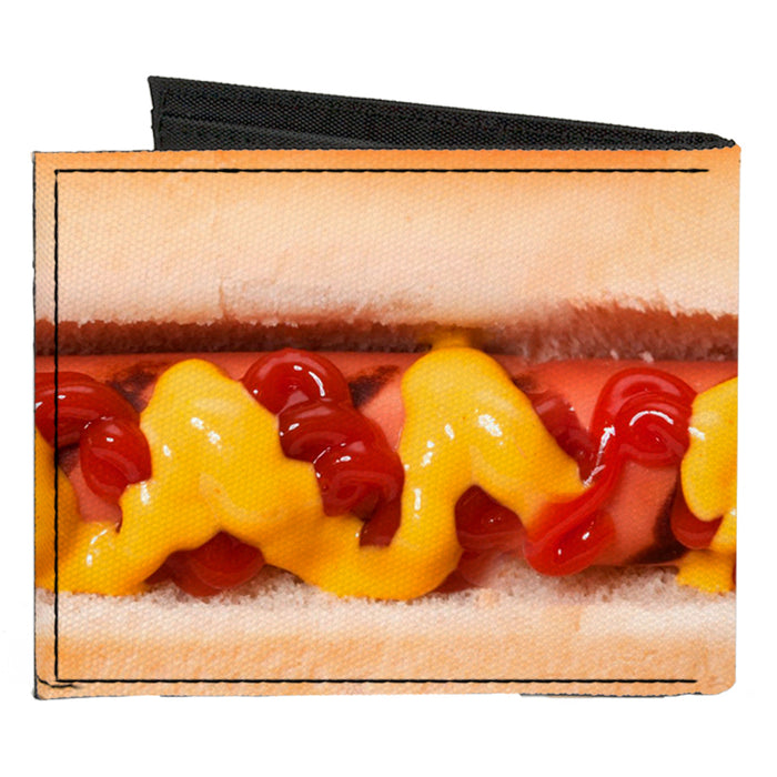 Canvas Bi-Fold Wallet - Hot Dog w Mustard & Ketchup Vivid Canvas Bi-Fold Wallets Buckle-Down   