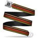 BD Wings Logo CLOSE-UP Full Color Black Silver Seatbelt Belt - Fine Stripes Black/Yellows/Orange/Red/White Webbing Seatbelt Belts Buckle-Down   