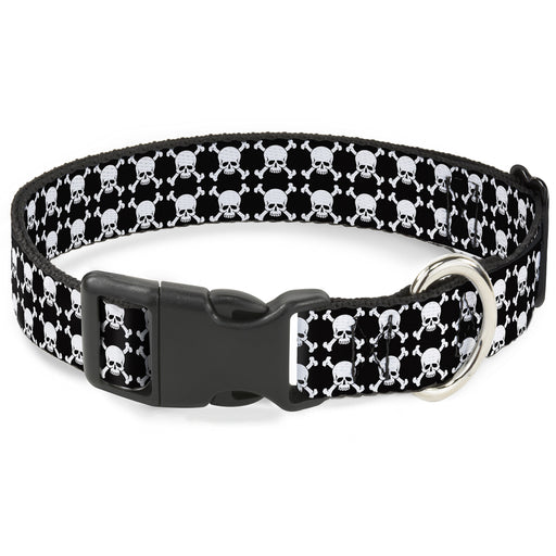 Plastic Clip Collar - Top Skulls Black/White Plastic Clip Collars Buckle-Down   
